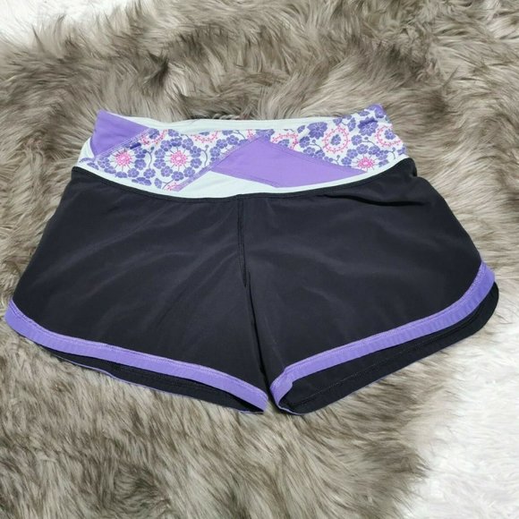 lululemon athletica Black and Purple Athletic Shorts - Picture 1 of 9